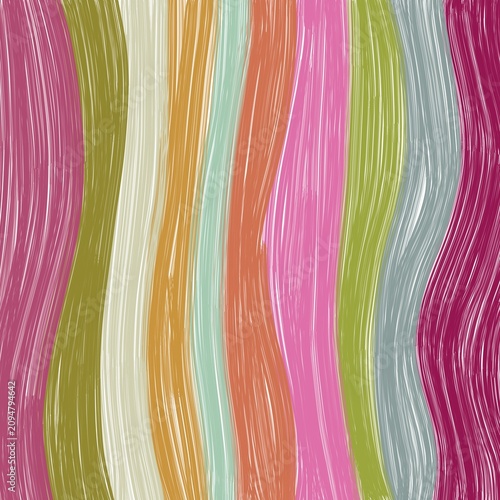 Quadro su tela Abstract colorful wavy brushstroke background featuring vibrant vertical paint stripes with textured artistic flow, ideal for modern designs, wallpapers, branding, and creative digital projects