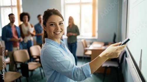Student Presentation Confidence: University student delivering a classroom presentation 