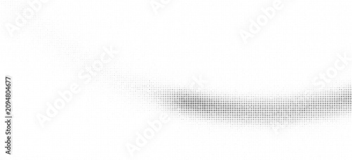 Tableau sur toile Abstract halftone wave background, curved dotted line, black dots, vector textur