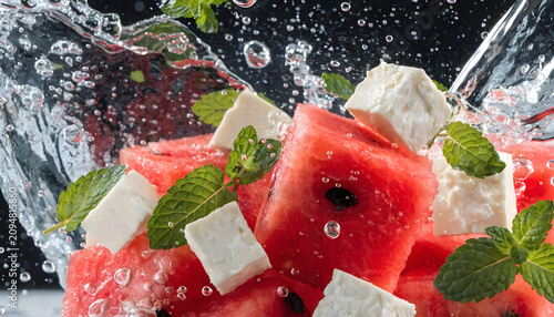 Wateremlon, white cheese and mint