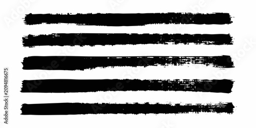 Fotografía thick horizontal black grunge brush strokes on white background texture artistic
