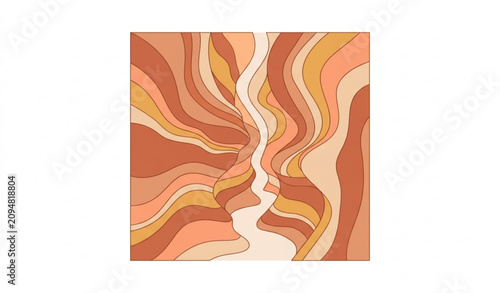 Abstract Sandstone Slot Canyon Interior Vector with Flowing Layered Desert Rock Formation.