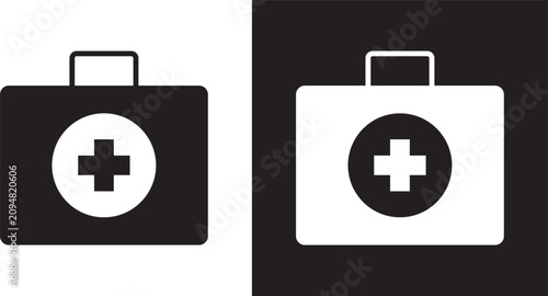 Bild auf Leinwand First aid box icon