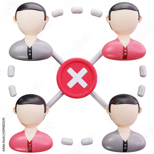 Obraz na plátně Network Disconnection Discussion 3D Illustrations