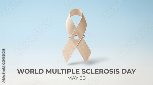 Awareness ribbon for world multiple sclerosis day celebration on may thirtieth