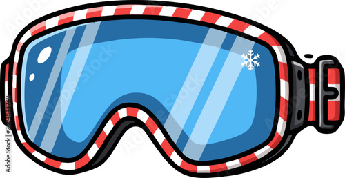 Ski Goggles with Blue Lens and Snowflake Ideal for Winter Sports