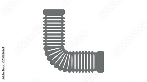Foto Flexible corrugated pipe, grey icon, isolated on white background, vector illust