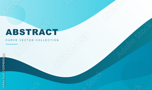 Teal Abstract Curve Wave Background Minimalist Vector Design for Website Banner and Presentation