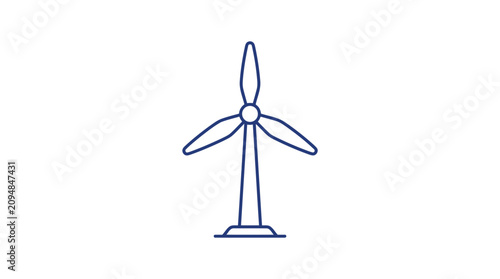Clean vector illustration of wind turbine icon isolated on white background for energy.