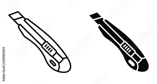 Tableau sur toile Utility knife icon with retractable blade during clean design for crafting and cutting applications