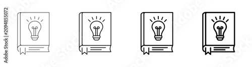 Tableau sur toile Ideology Philosophy Open Book Lightbulb Mind Line Art Outline Icon Vector Illust