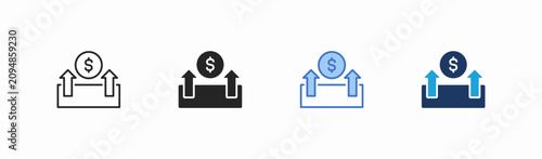 Quadro su tela Set of fundraising effort icon collection in multiple style