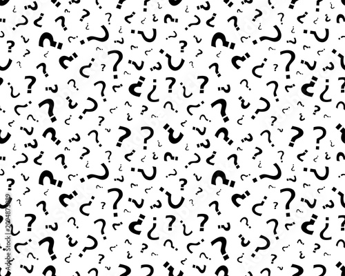 Question Marks of different shapes and sizes, Seamless Pattern