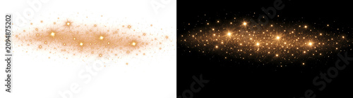 Картината върху платно Sparkling golden stardust galaxy effect with glittering stars and cosmic dust cl