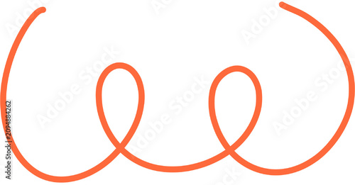 Hand Drawn Orange Swirl Line