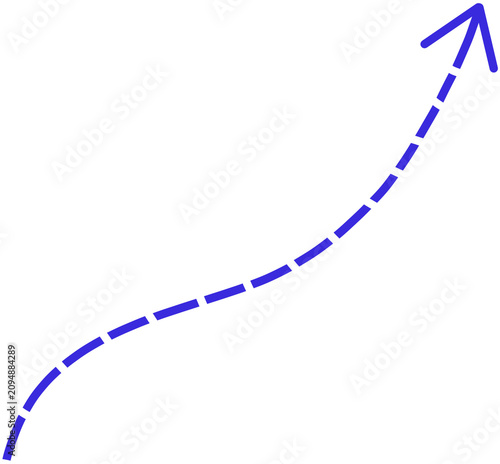 Hand Drawn Curved Dashed Arrow