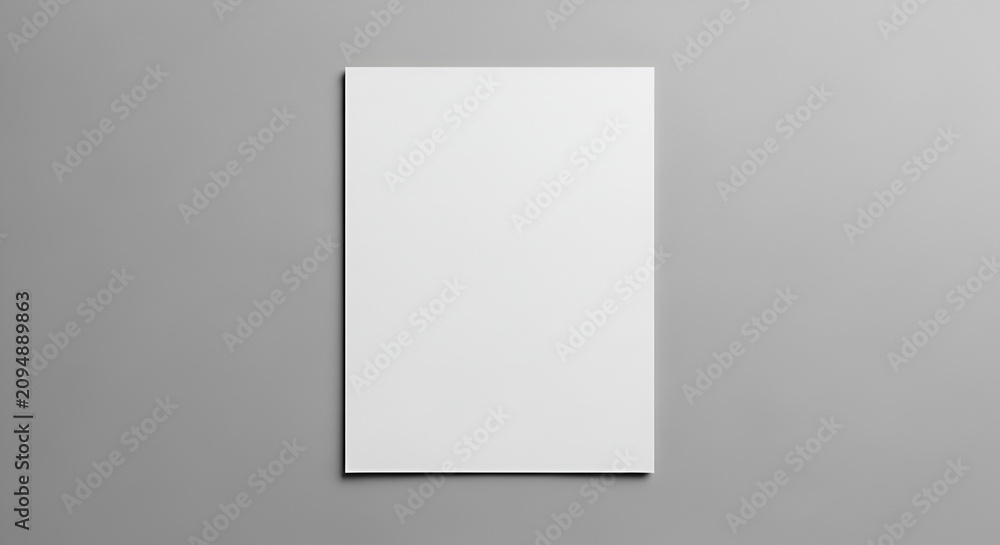 Fototapeta premium Blank White Paper on Gray Background