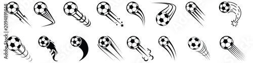 Картината върху платно Dynamic soccer ball motion graphics collection vector illustration set