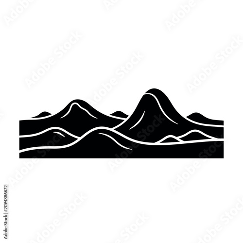 Bild auf Leinwand Black and white mountain range landscape.