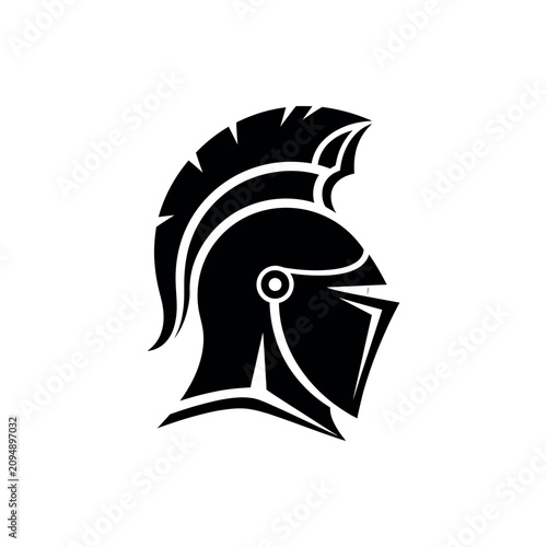Fotografie Black silhouette of a gladiator helmet.
