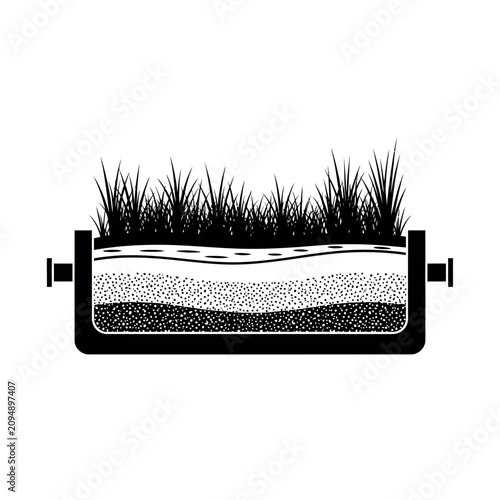 Fotografía Cross Section of Soil Layers.