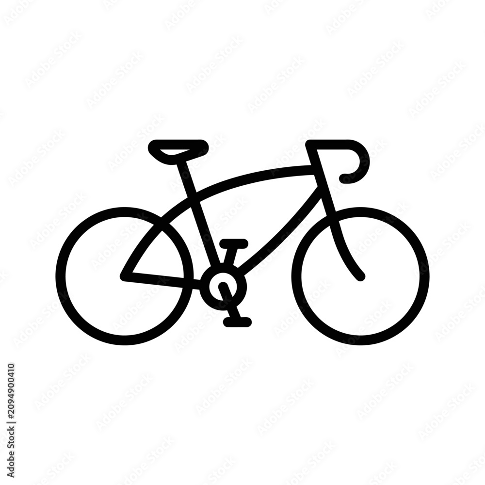 Fototapeta premium Bicycle contour outline icon.