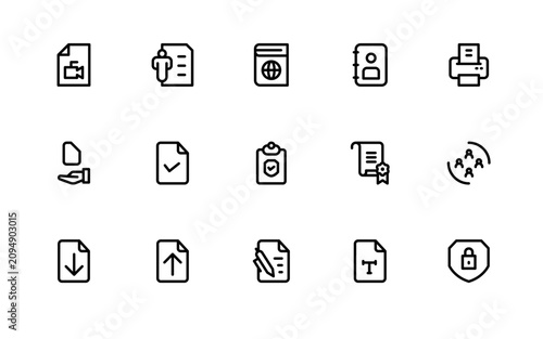 Canvastavla File and document icon set