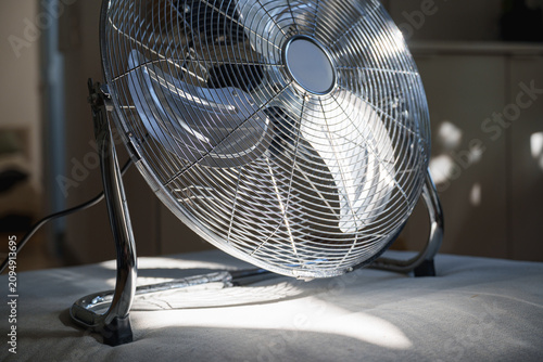 Photos Large metal fan circulates air inside home during Europe's extreme summer heatwa