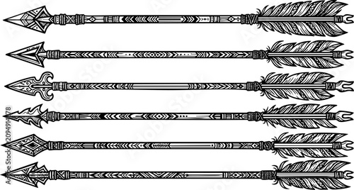 Photos Collection of traditional native american arrow designs with american feathers w