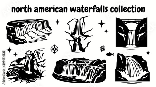 Foto north american waterfalls featuring niagara falls yosemite falls multnomah falls