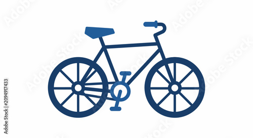 Minimalist blue bicycle vector illustration for transport design.