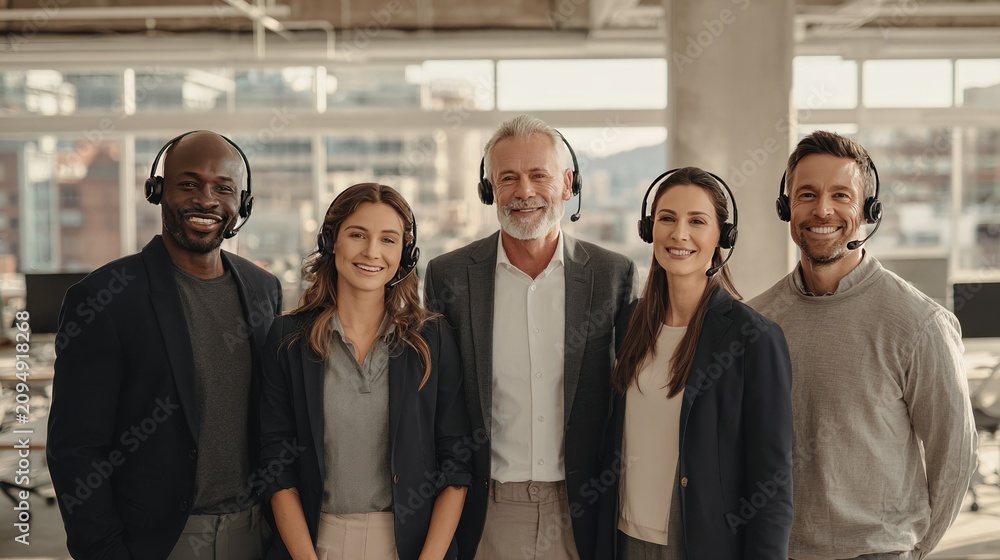 Obraz premium Group of call center representatives smiling