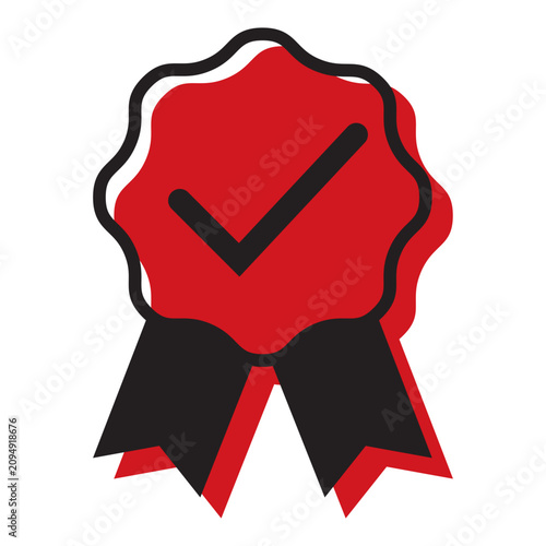 Photos elegant vector illustration of quality assurance emblem, a badge of approval to