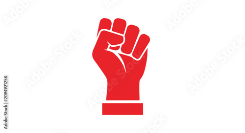 Fotografía Red fist raised in protest or solidarity