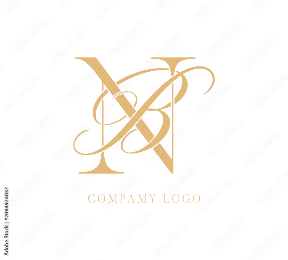 Obraz premium BN wedding letters logo monogram