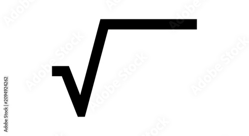 Square root symbol icon. Mathematical radical sign isolated. Black vector math element for education.