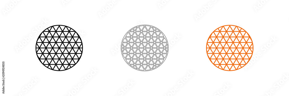 Obraz premium Hexagonal pattern spheres with gradient fill isolated on transparent background, Vector