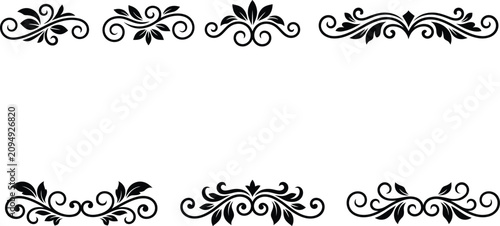 Foto A comprehensive array of graceful vintage floral flourishes and ornamental scroll elements for imaginative structure projects