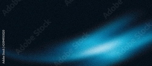 Glowing blue light blur shape on dark grain texture background with noisy effect, abstract poster header cover wallpaper banner backdrop design