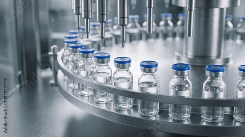 Automated pharmaceutical vial filling production line