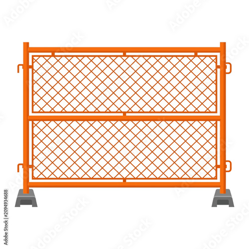 Orange Metal Temporary Construction Fence Panel with Grid Mesh Design for Site Safety and Crowd Control Barriers