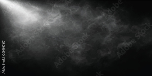 Bild auf Leinwand Abstract Black Smoke Cloud Texture on Dark Background with Dramatic Fog Atmosphe