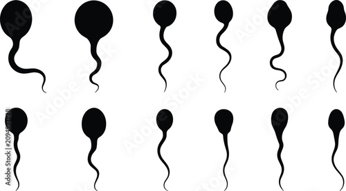Tableau sur toile Sperm cells flat vector illustration set