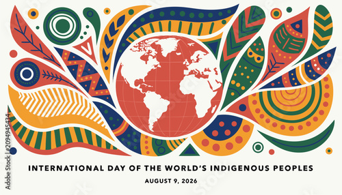 Foto Colorful artistic design celebrating international day of the worlds indigenous