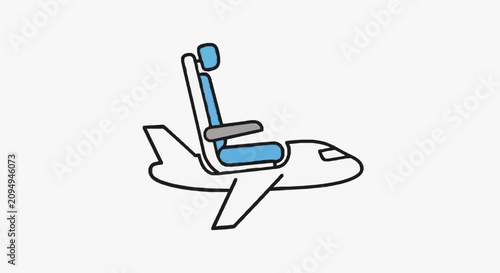 Quadro su tela Airplane Seating Concept Illustration.