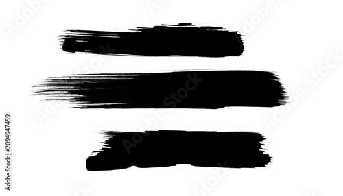 Canvastavla Black brush strokes on transparent background