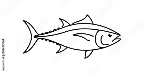 Minimalist Tuna Fish Vector Illustration