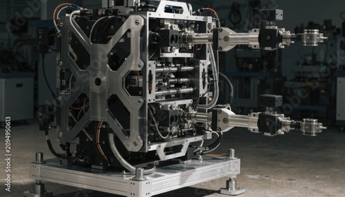 Medium shot of a recoil rig in action precisely simulating firearm recoil cycles with mechanical arms and sensors for function testing and durability analysis.