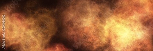 Quadro su tela Deep amber and burnt umber smoky haze on a dark background