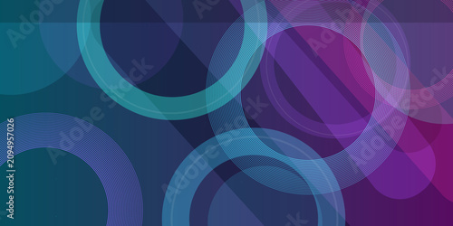 Φωτογραφία Abstract background featuring intersecting rings in teal and purple colors with sophisticated line art layered for composition